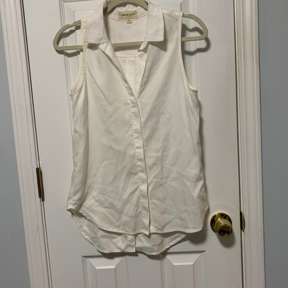 Cloth & Stone Lynden Chambray Split Back Top XS - Picture 7 of 11